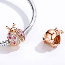 Hot 925 Sterling Silver Ladybug Charms Bracelets DIY Women