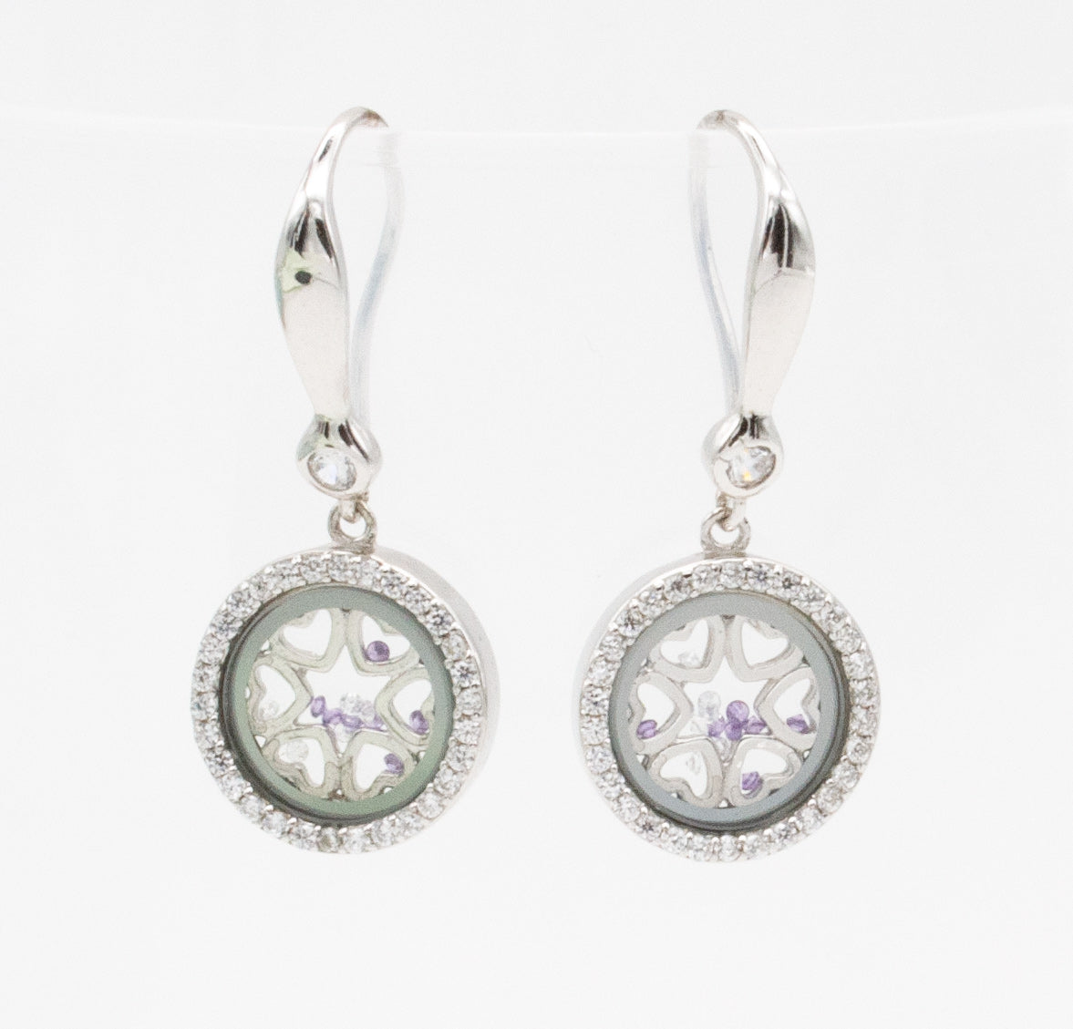 Jewdii 925 Sterling Silver with Cubic Zirconia Earrings